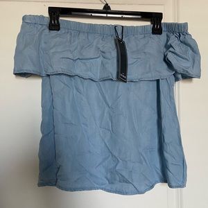 Light Denim CottonOn Off The Shoulder Top size S
